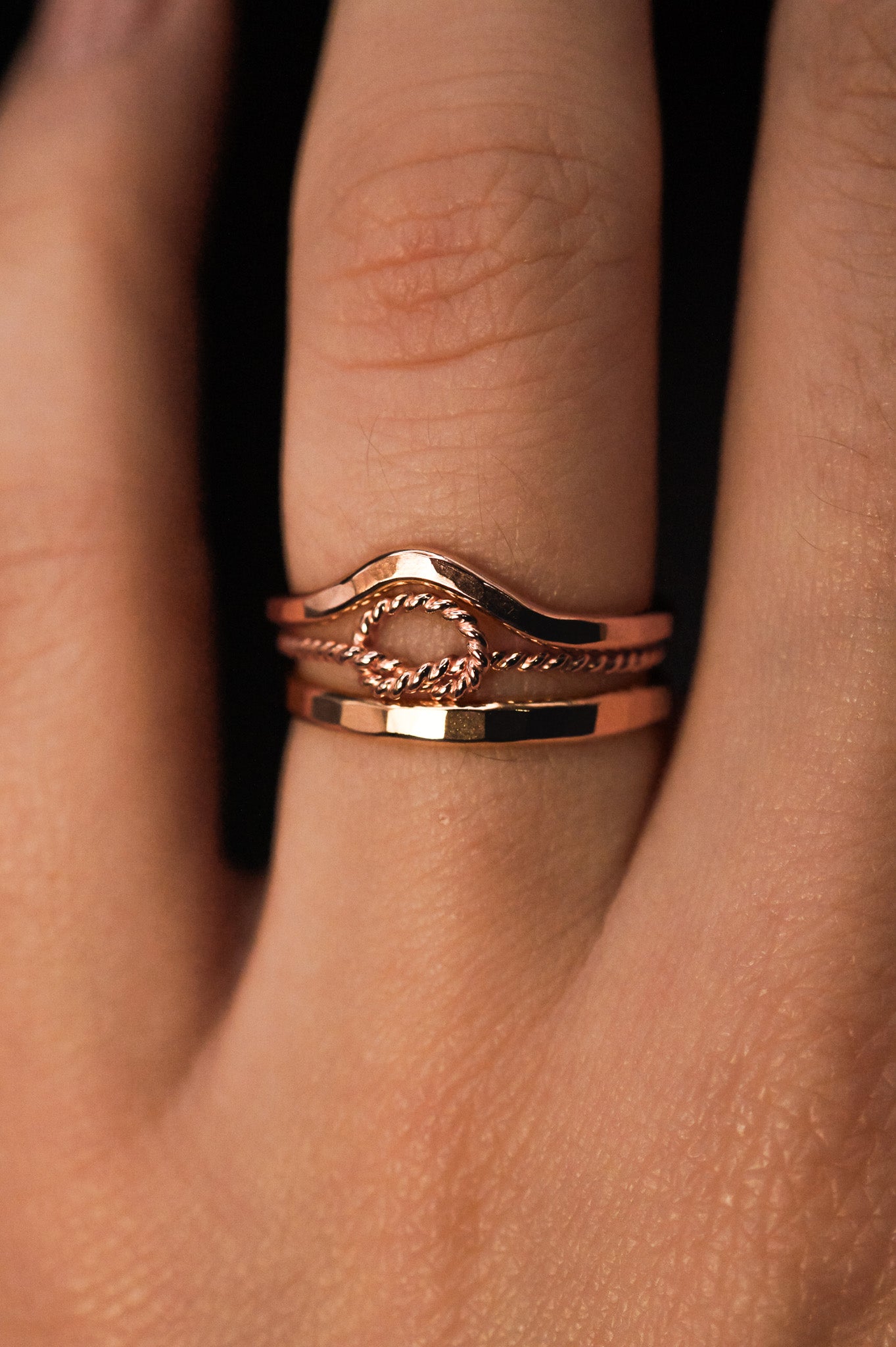 Teardrop Ring, Solid 14K Rose Gold