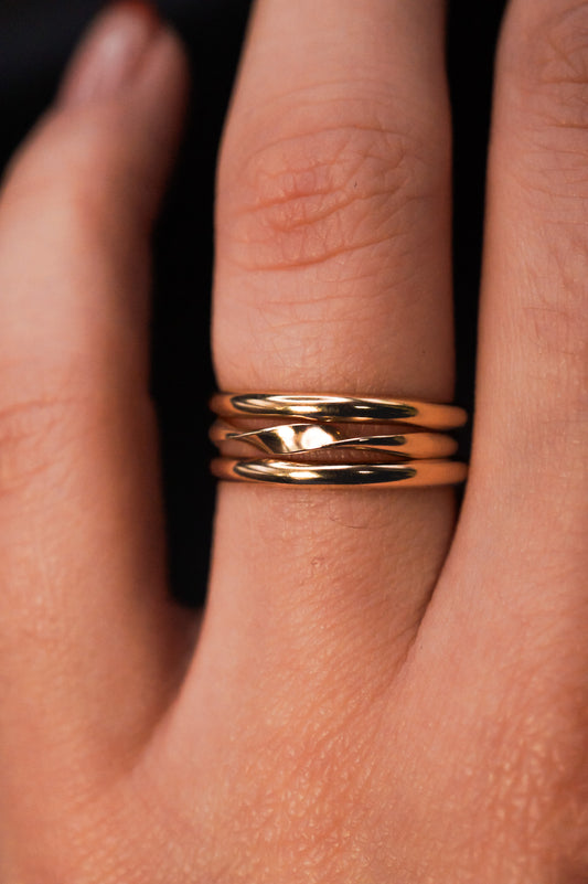 Möbius Set of 3 Stacking Rings, Gold Fill, Rose Gold Fill or Sterling Silver