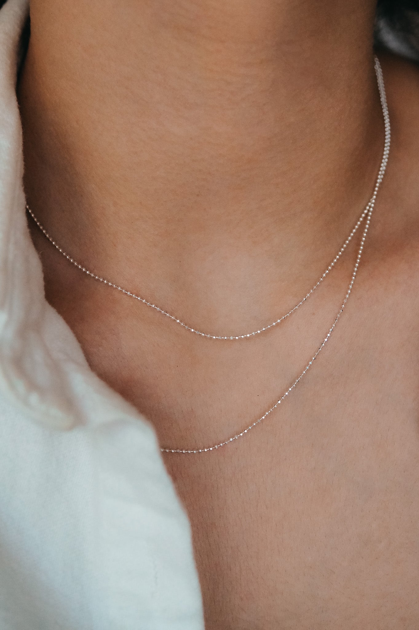 Disco Chain Necklace in Sterling Silver