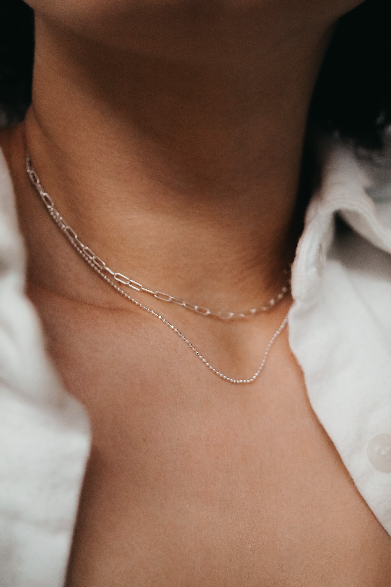 Disco Chain Necklace in Sterling Silver