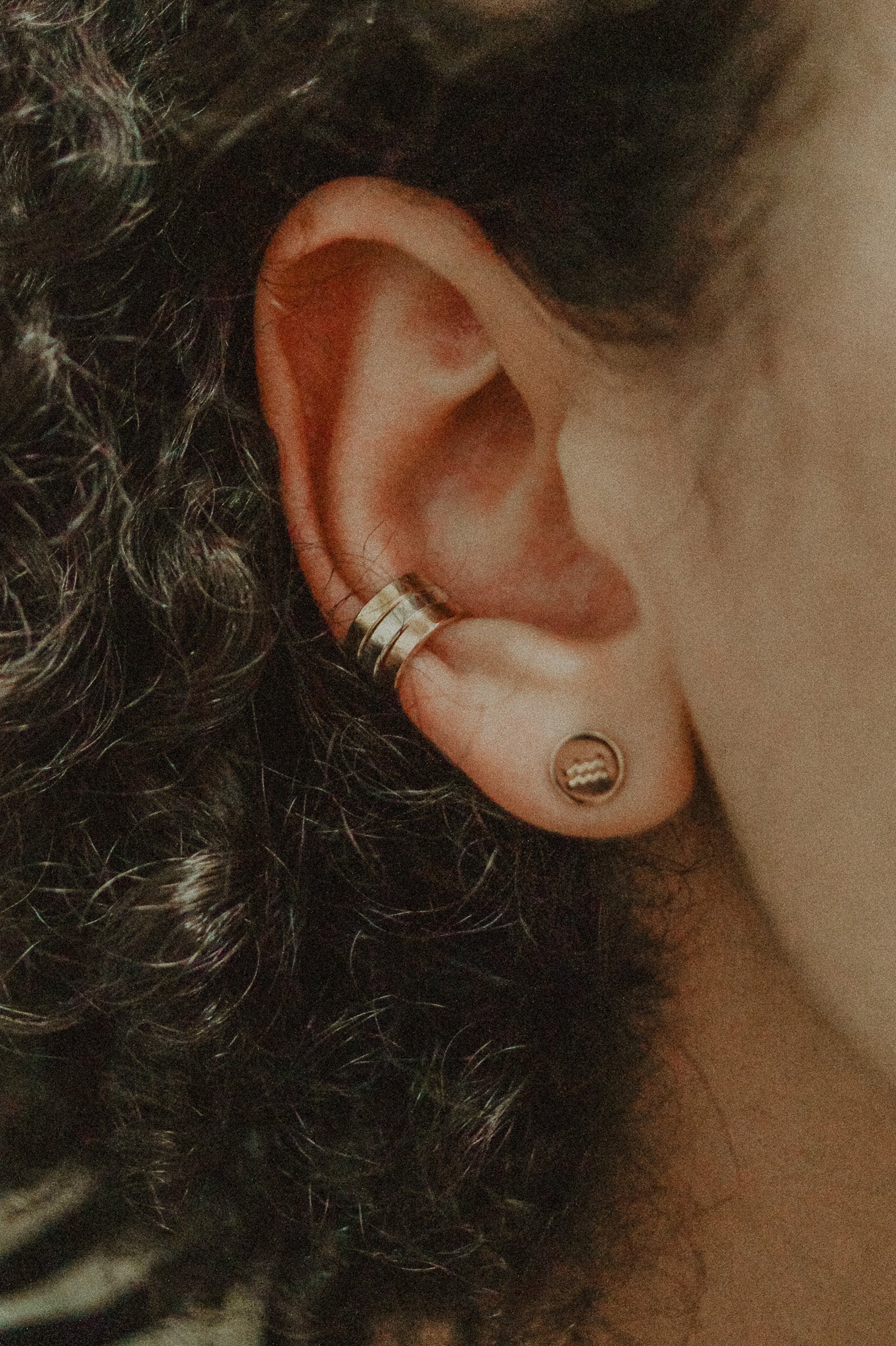 Mirror Ear Cuff, Solid 14K Gold