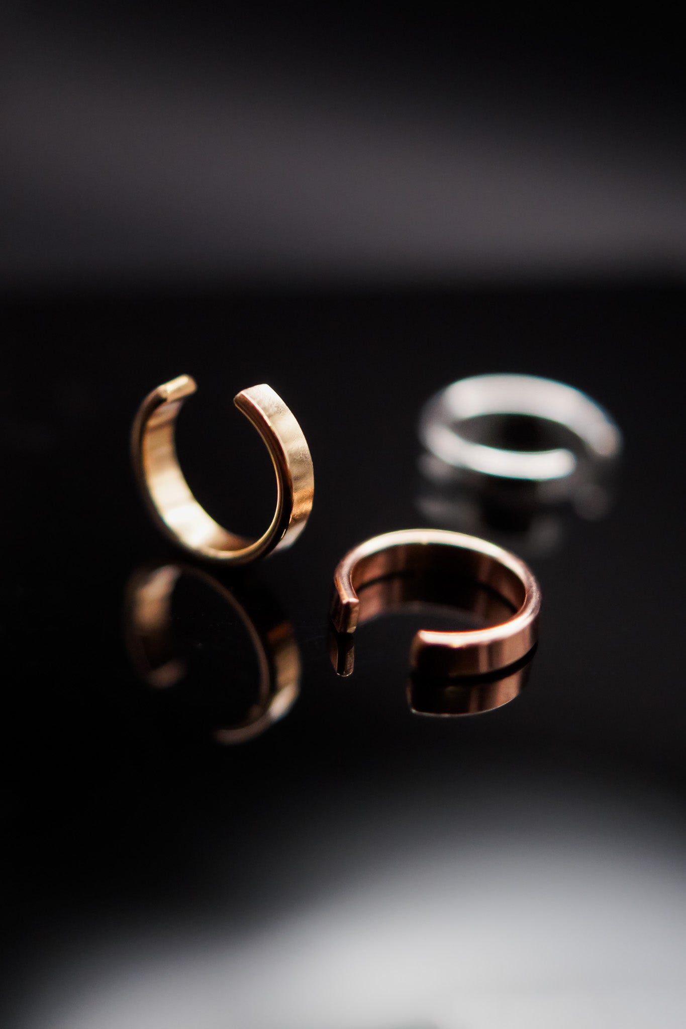 Mirror Ear Cuff, Solid 14K Gold
