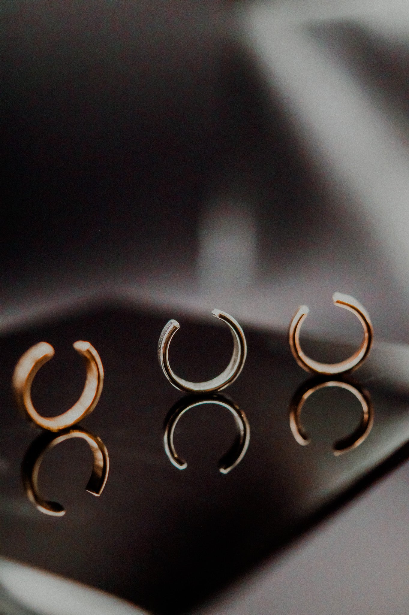 Mirror Ear Cuff, Solid 14K Gold