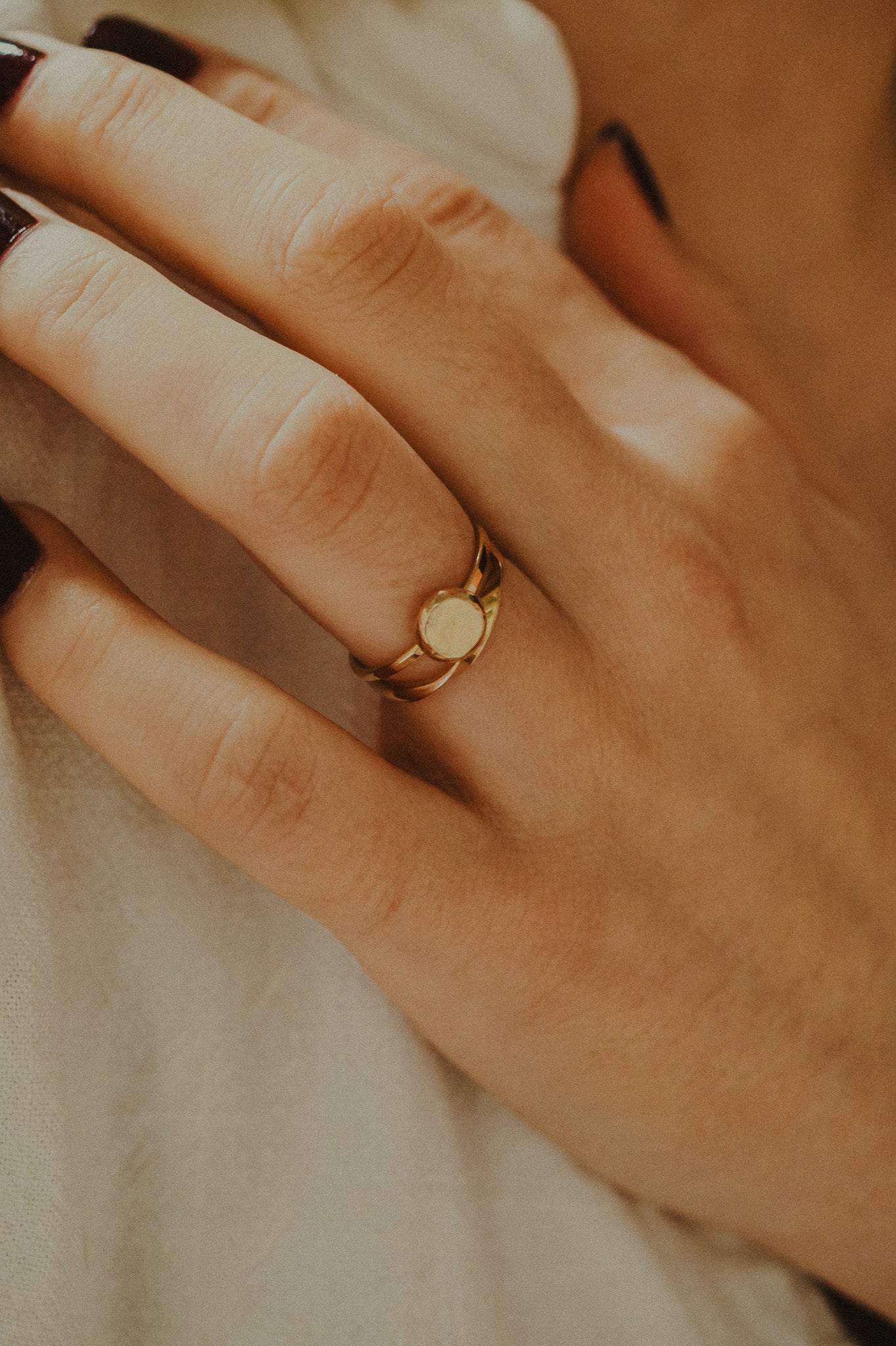Möbius Pebble Set of 2 Stacking Rings, Solid 14k Gold, Rose Gold or Sterling Silver