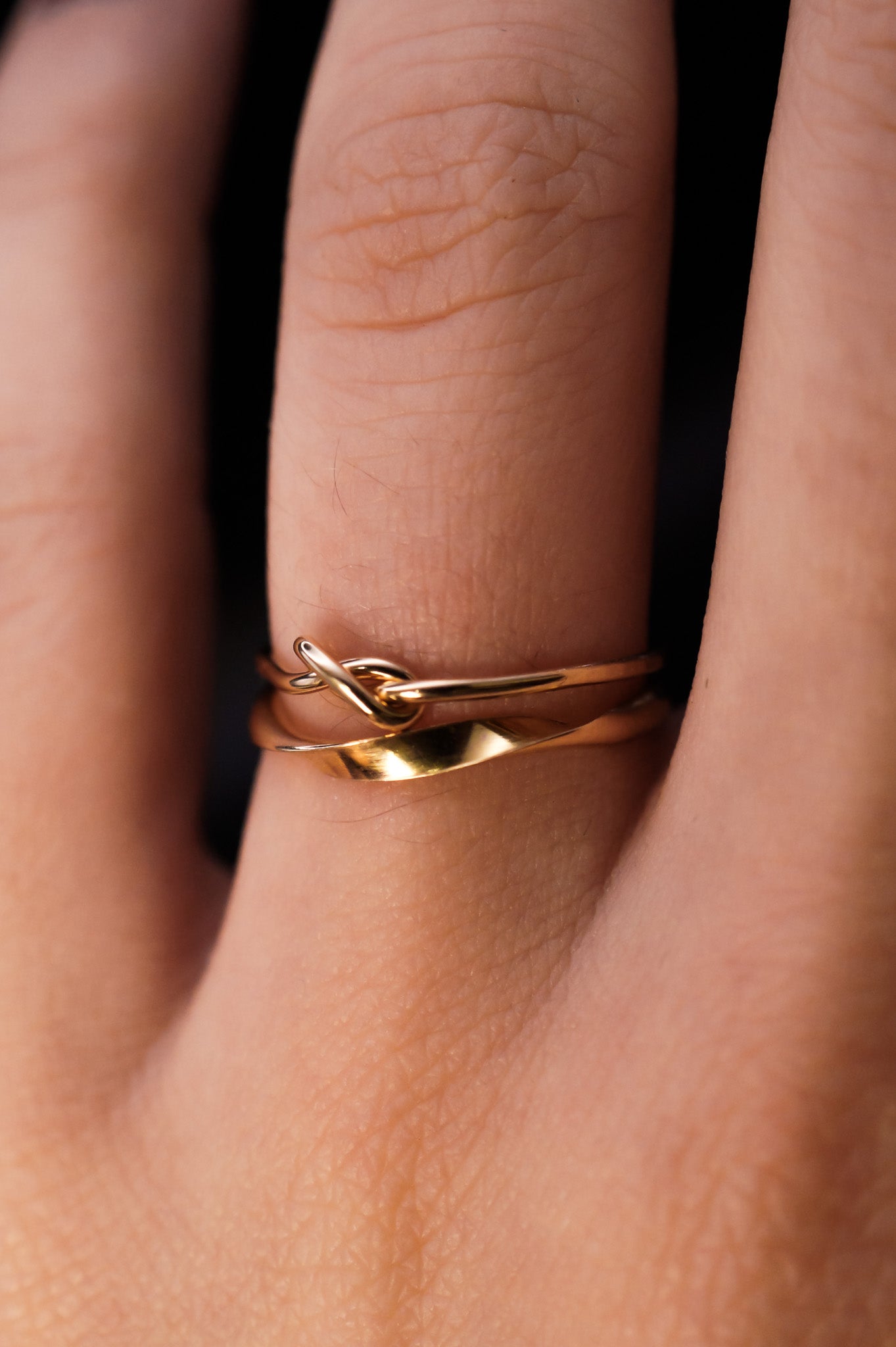 Möbius Knot Set of 2 Stacking Rings, Gold Fill, Rose Gold Fill or Sterling Silver