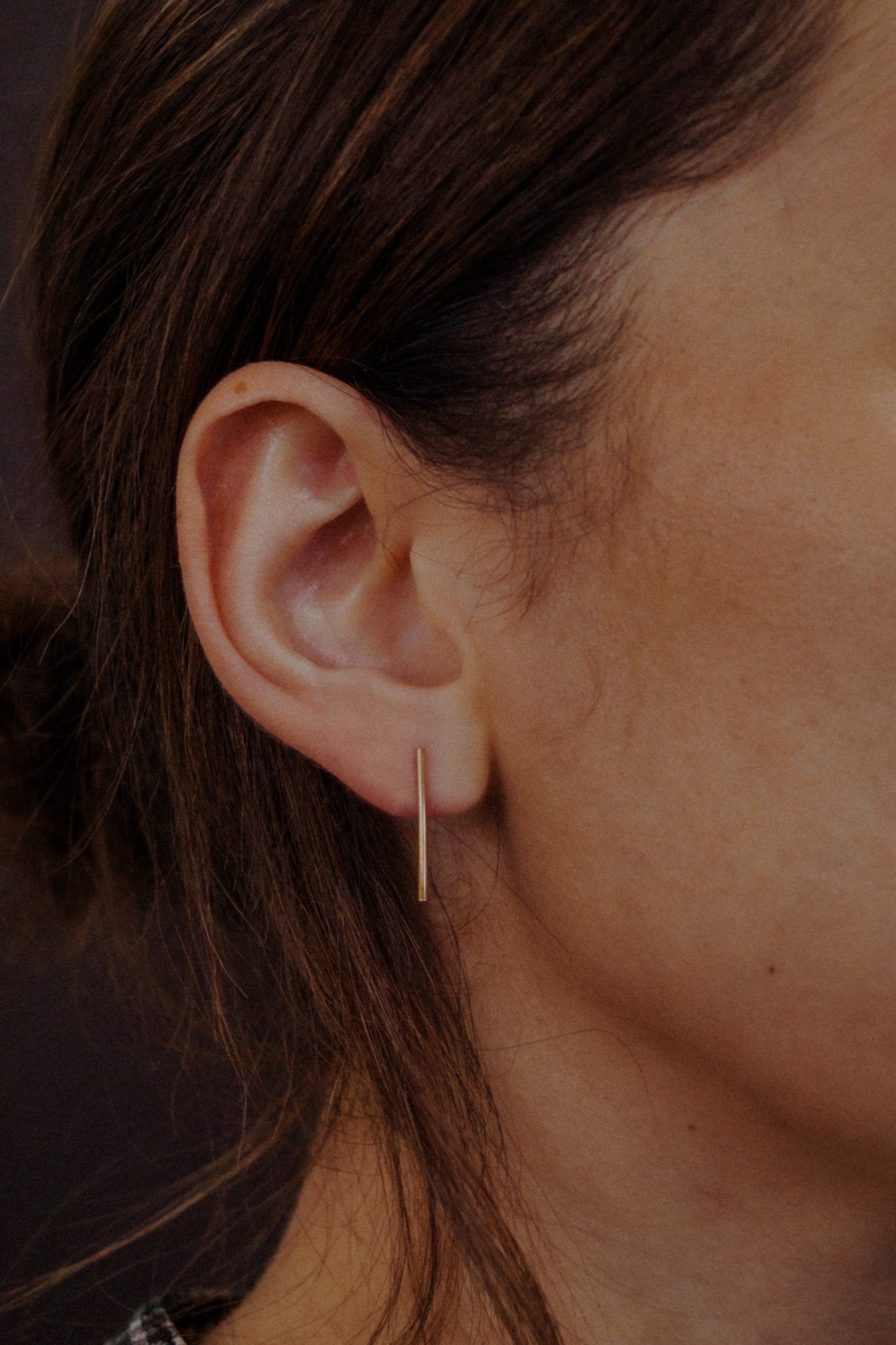 Large Bar Stud Earrings in 14k Gold Fill