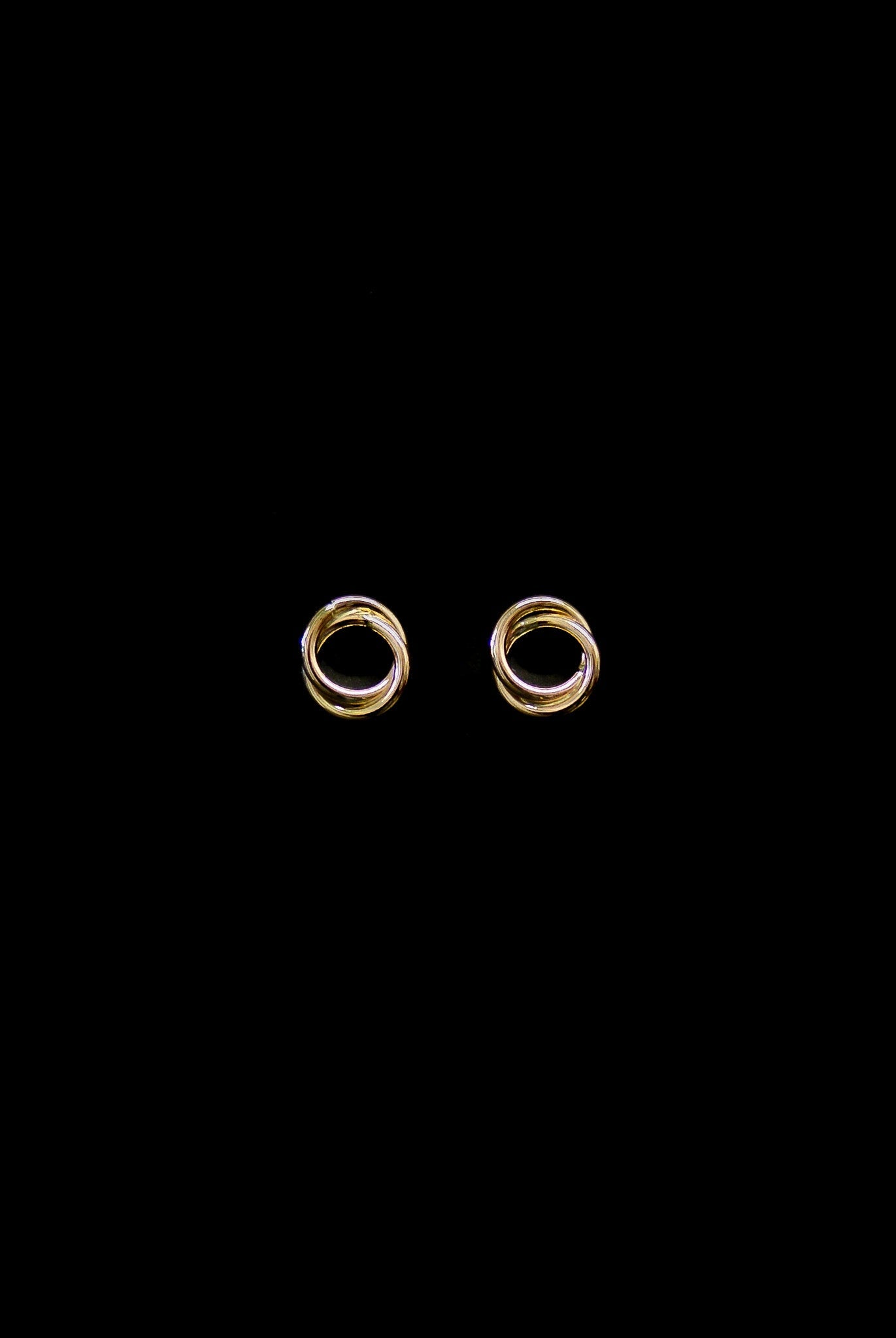 Interlocking Stud Earrings in Solid 14K Gold or Rose Gold