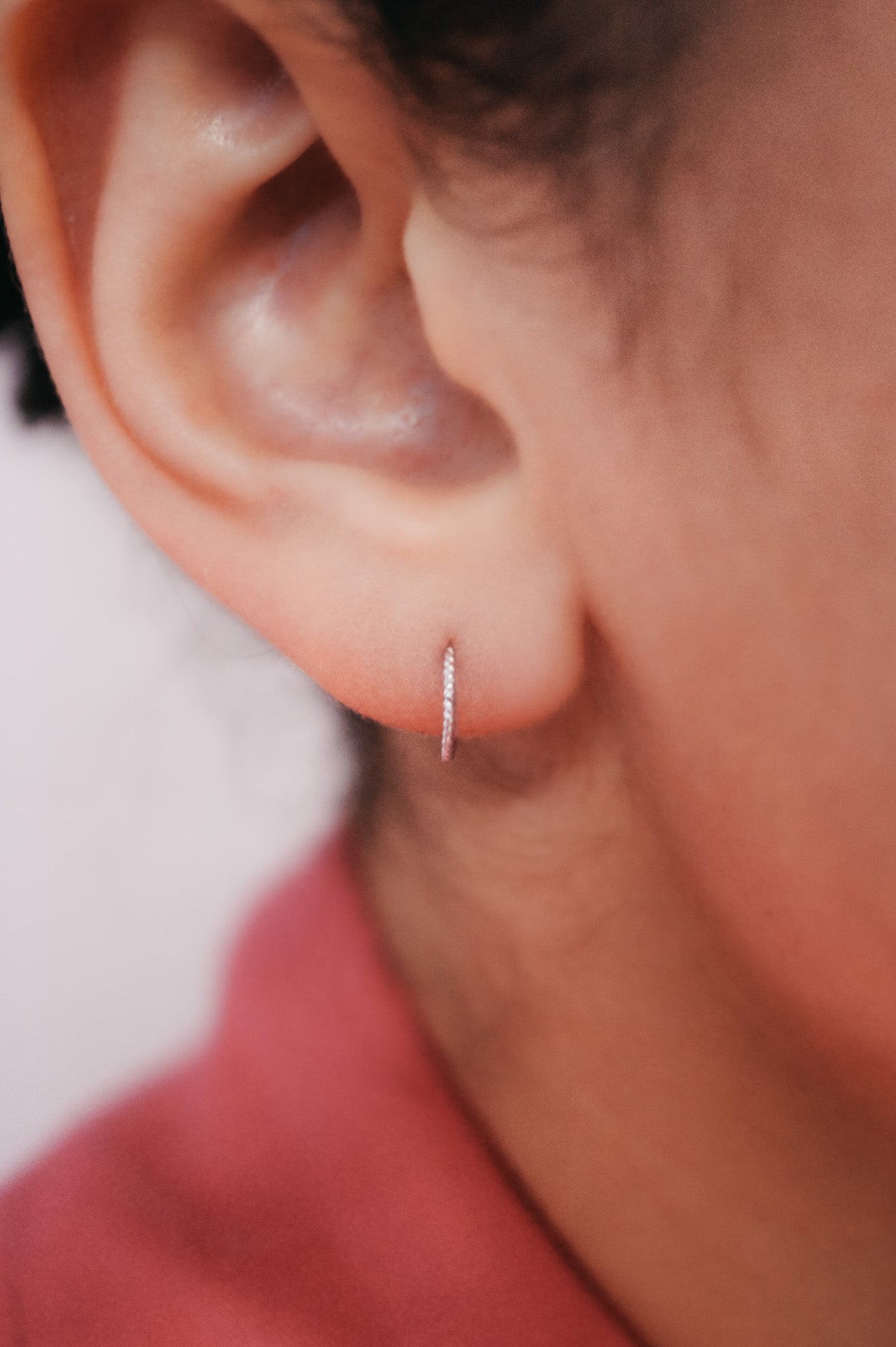 Twist Huggie Hoop Earring in Sterling Silver