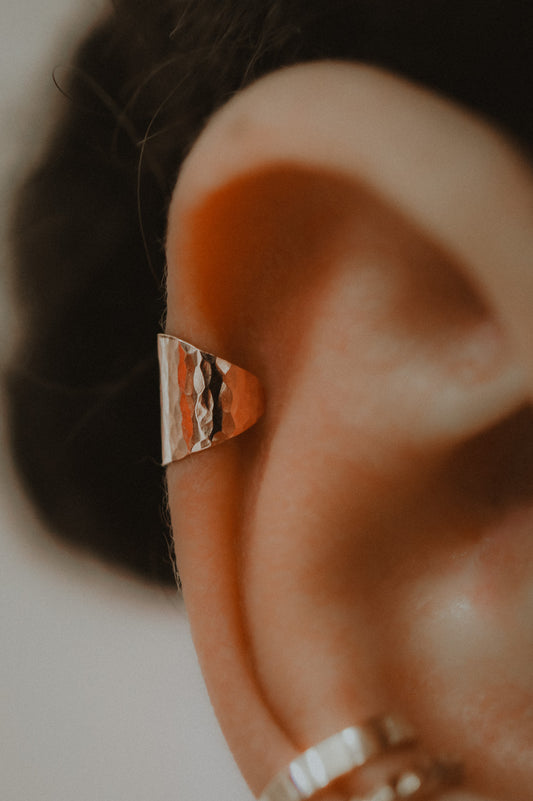 Shield Ear Cuff, Gold Fill, Rose Gold Fill, or Sterling Silver