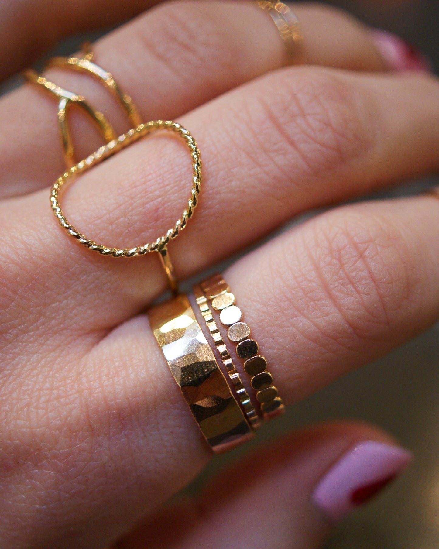 Twist Circle Ring, 14K Rose Gold Fill
