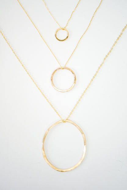 Small Circle Pendant in Gold Fill, Rose Gold Fill, or Sterling Silver