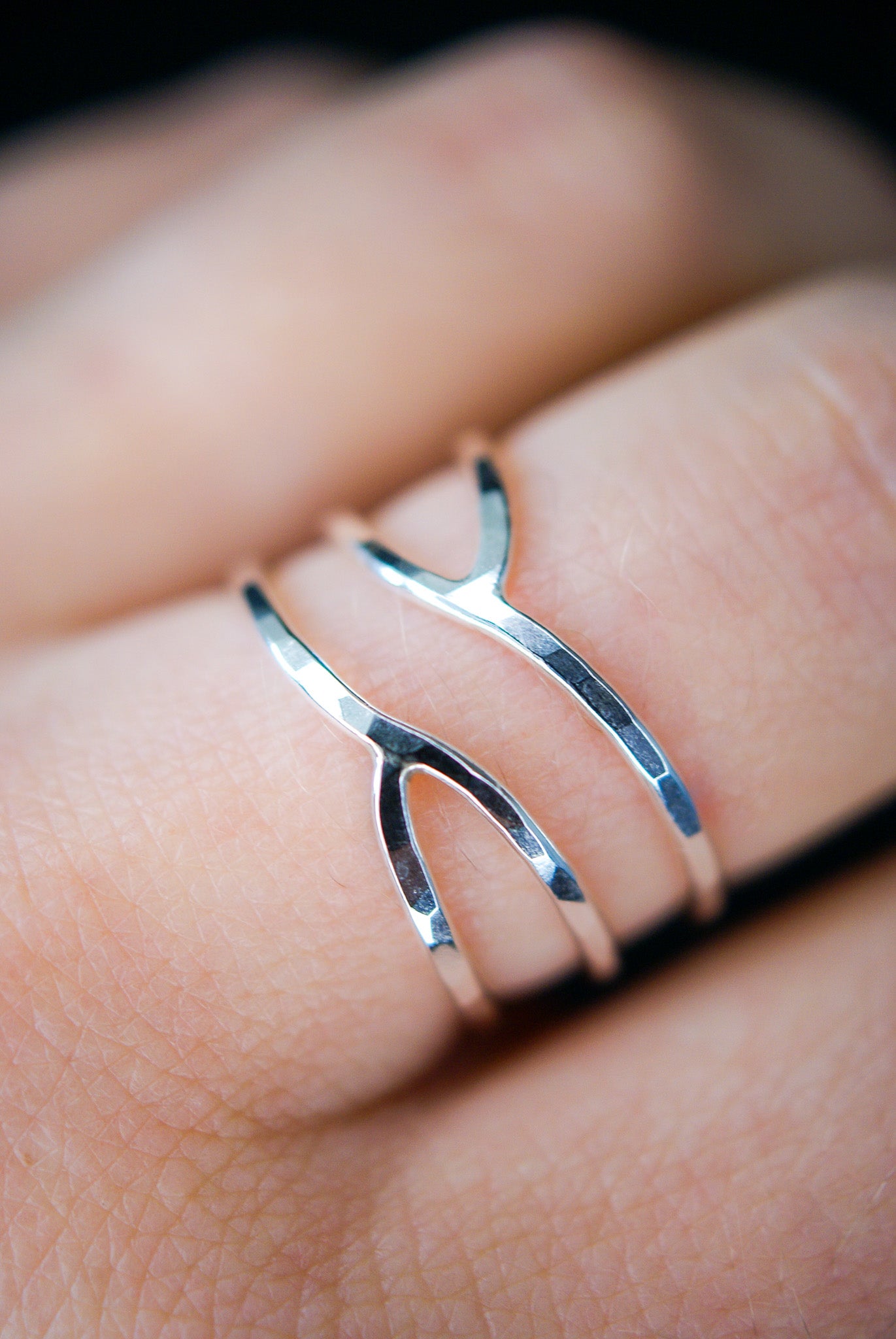 Small Curved Wraparound Ring, Sterling Silver