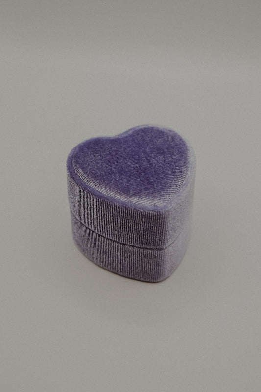Heart-Shaped Velvet Ring Box