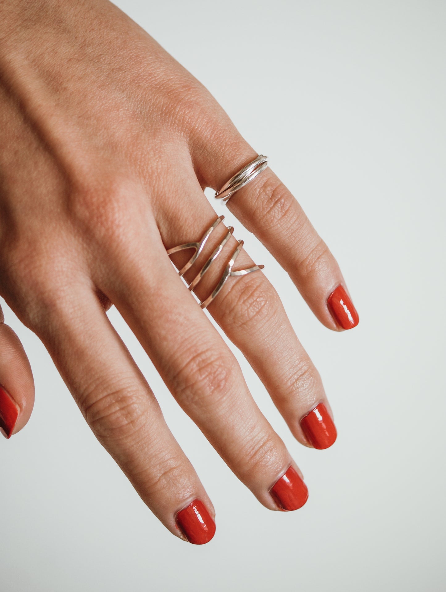 Curved Wraparound Ring, Sterling Silver