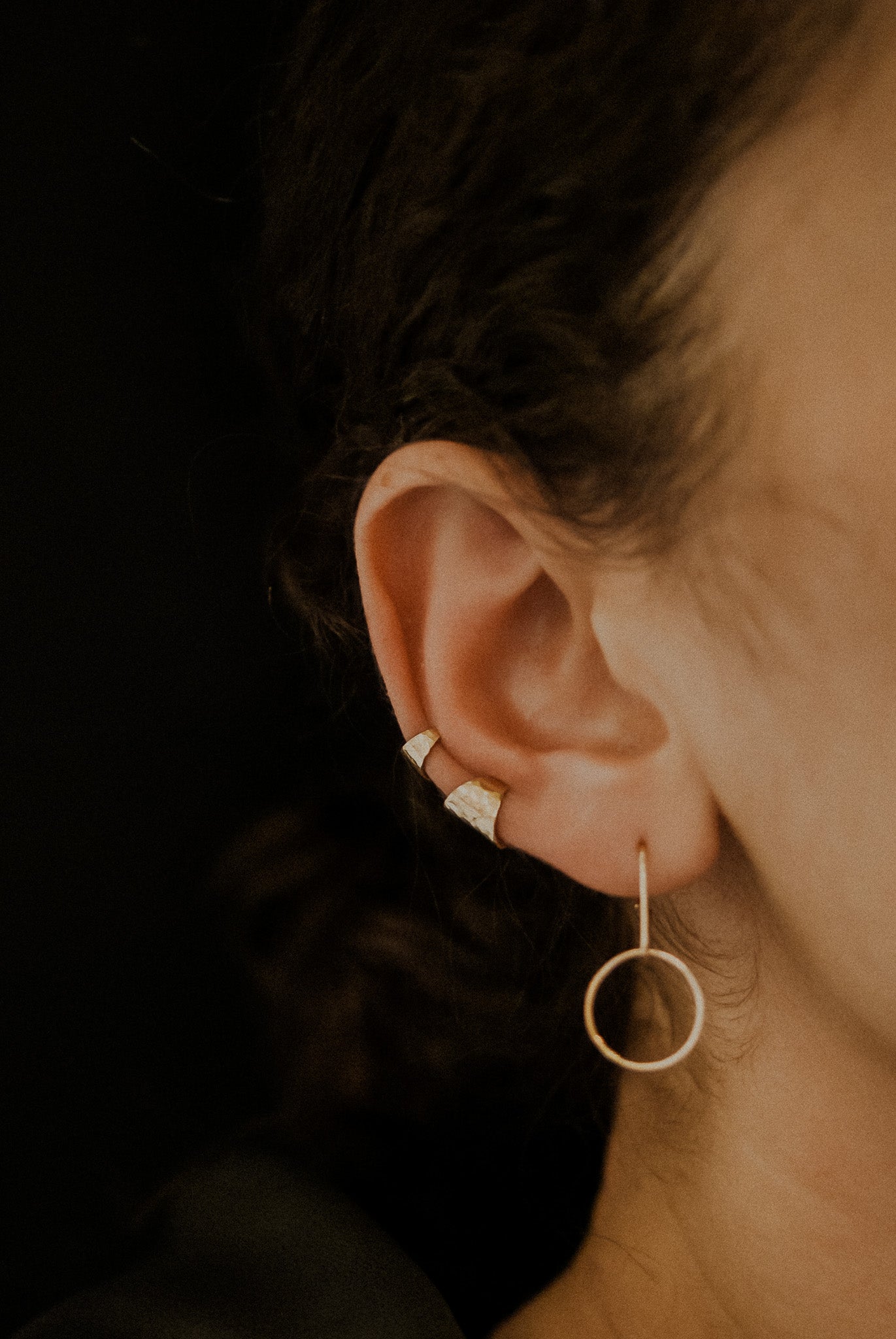 Double Shield Ear Cuff Set of 2, 14K Gold Fill