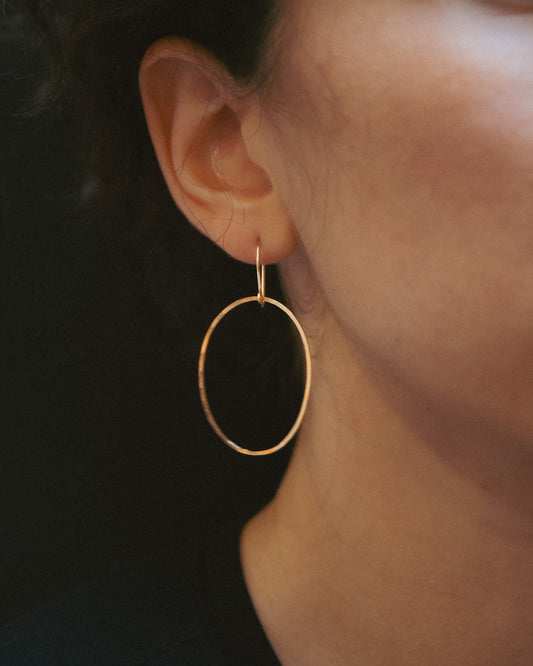 Oval Hoop Earrings, Gold Fill, Rose Gold Fill, or Sterling Silver
