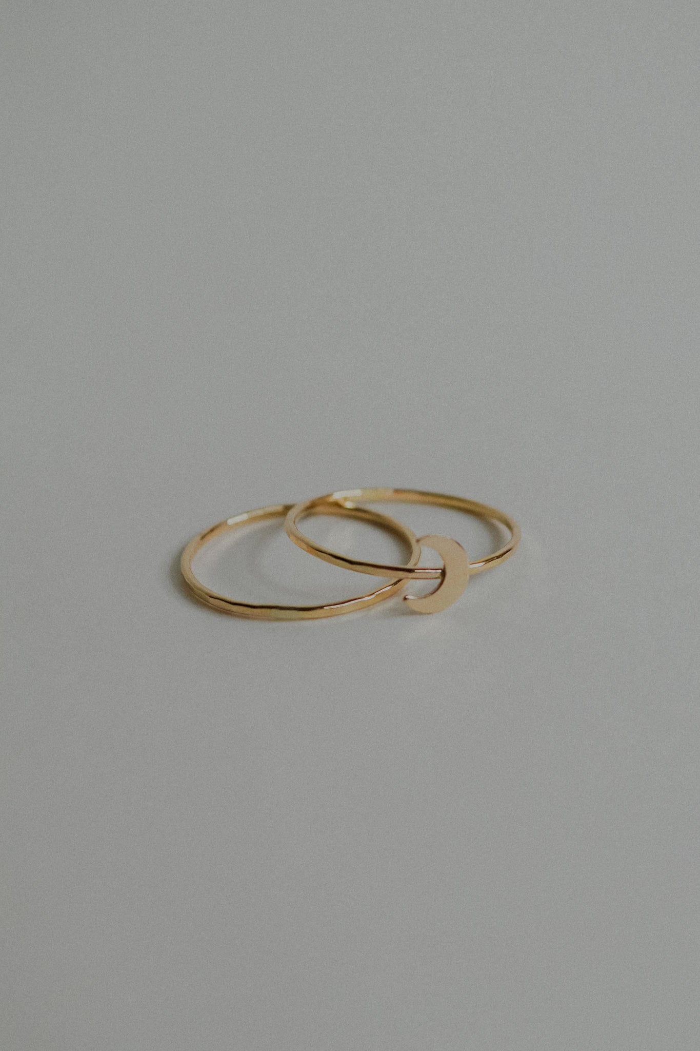 Moon Set of 2 Stacking Rings, 14K Gold Fill