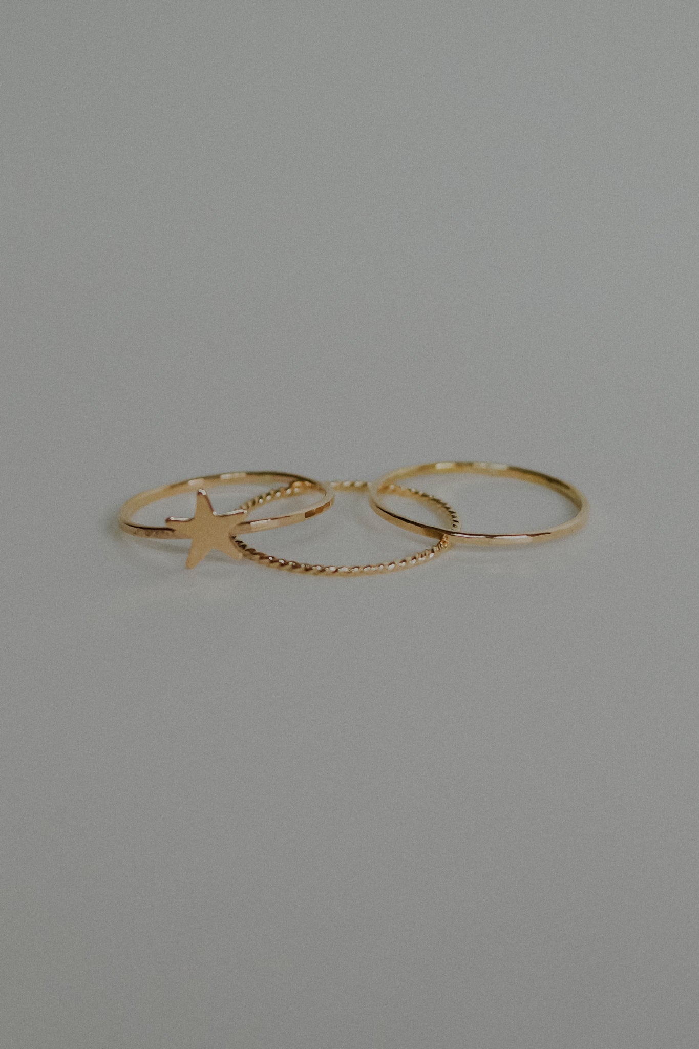 Star Set of 3 Stacking Rings, 14K Gold Fill