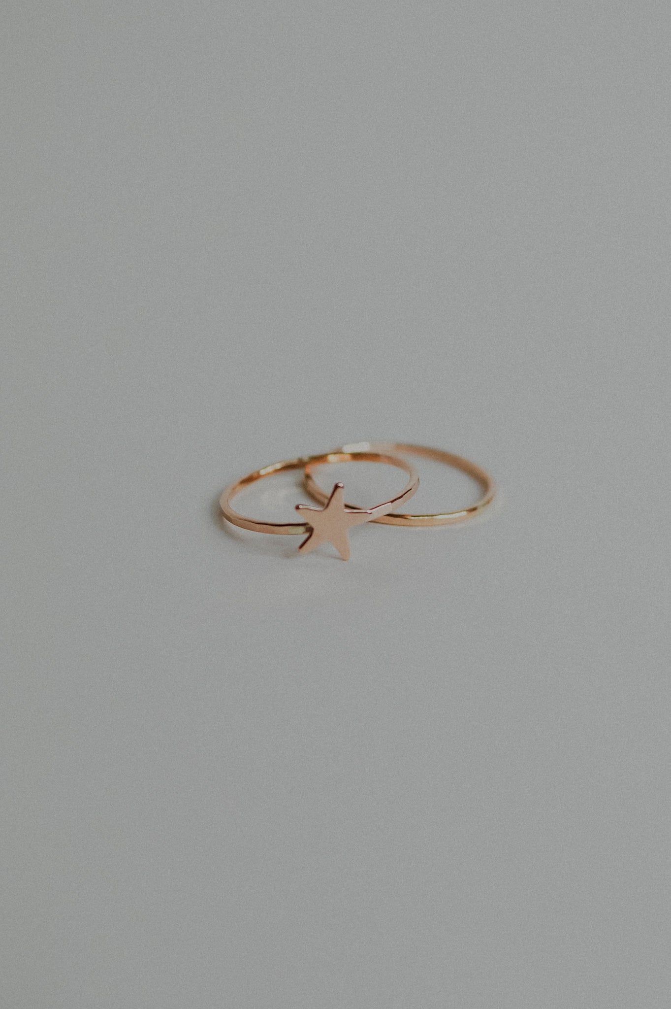 Star Set of 2 Stacking Rings, 14K Rose Gold Fill