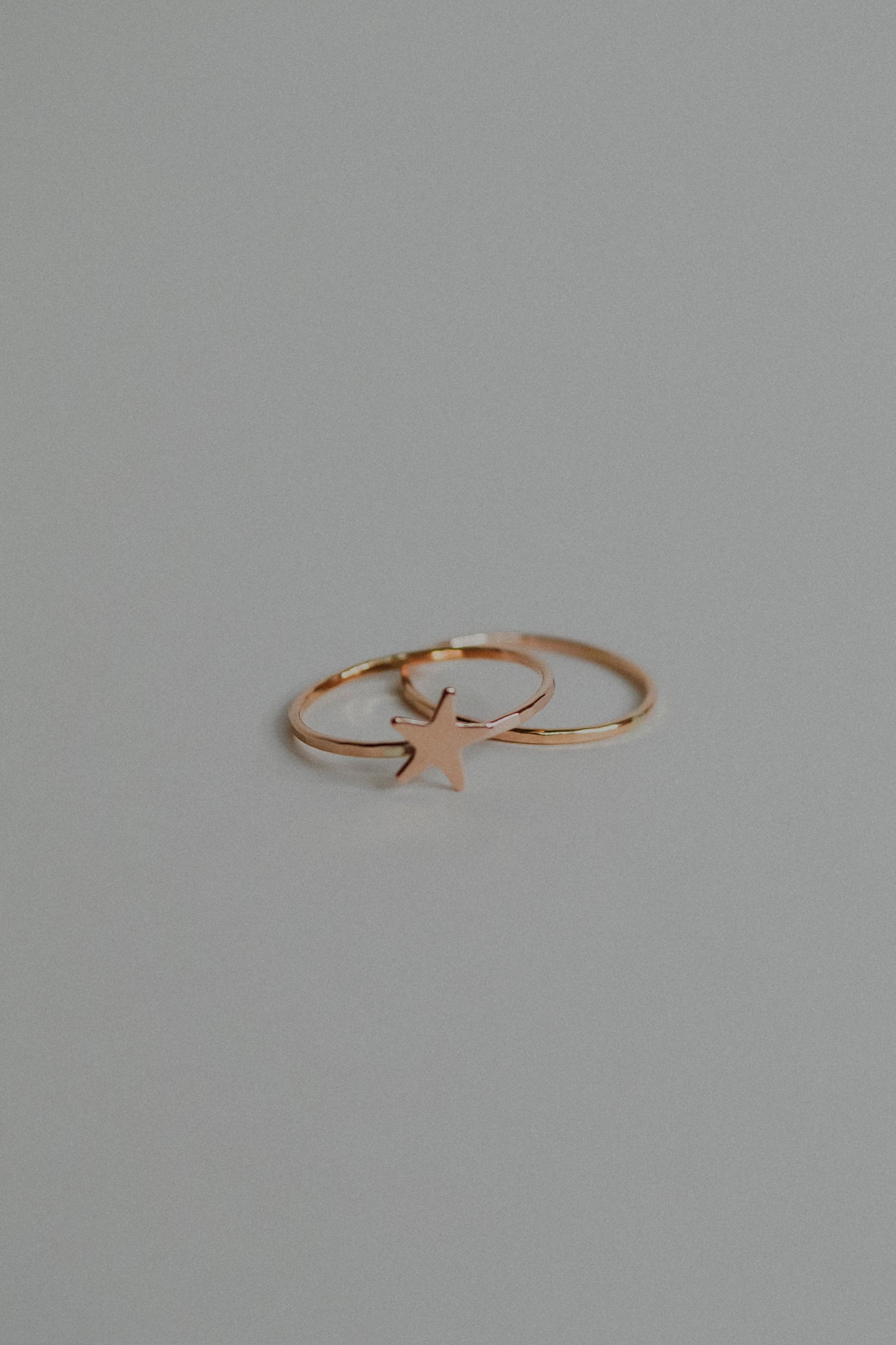 Star Set of 2 Stacking Rings, 14K Rose Gold Fill