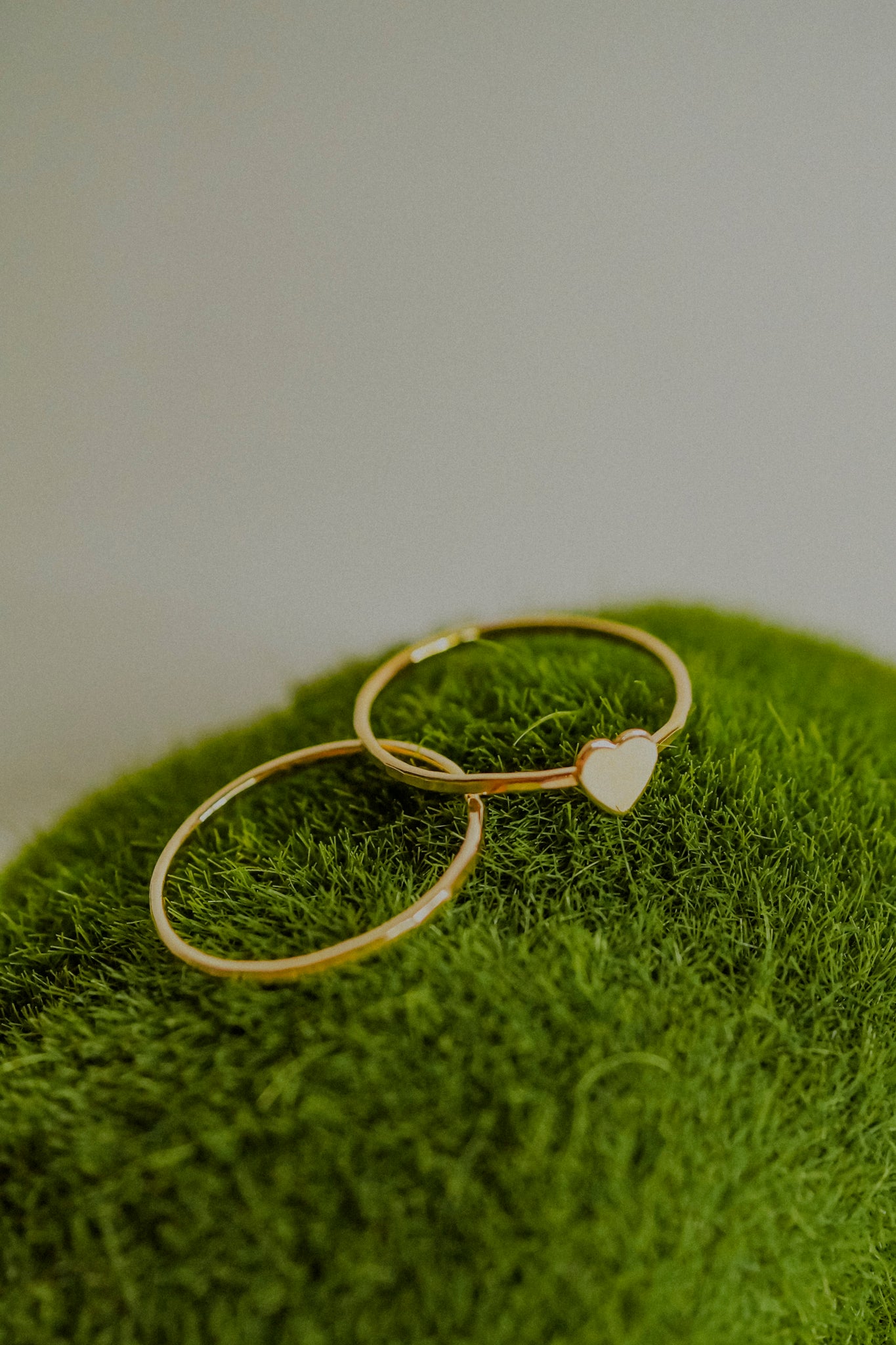 Heart Set of 2 Stacking Rings, 14K Gold Fill