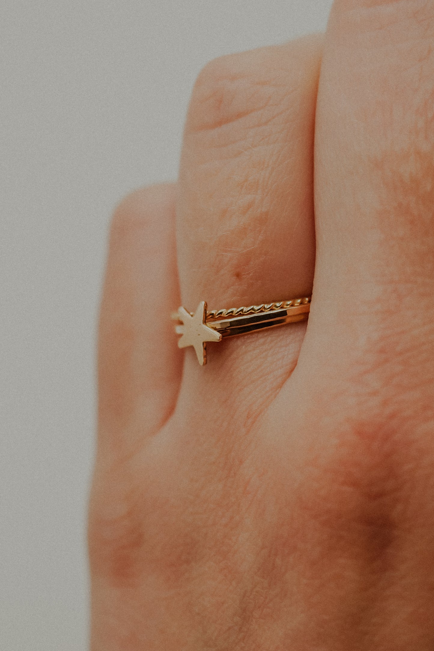 Star Set of 3 Stacking Rings, 14K Gold Fill