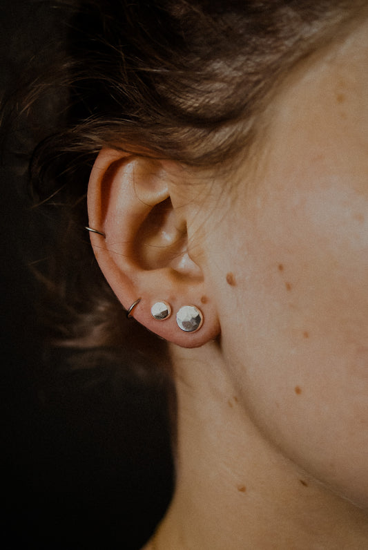 Pebble Stud Earrings, Sterling Silver
