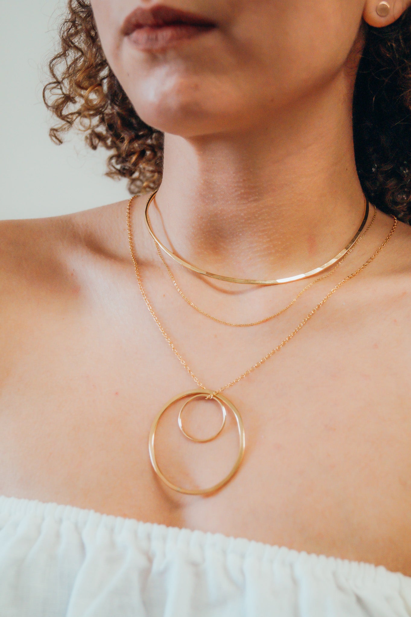 Large Circle Pendant in Gold Fill, Rose Gold Fill, or Sterling Silver