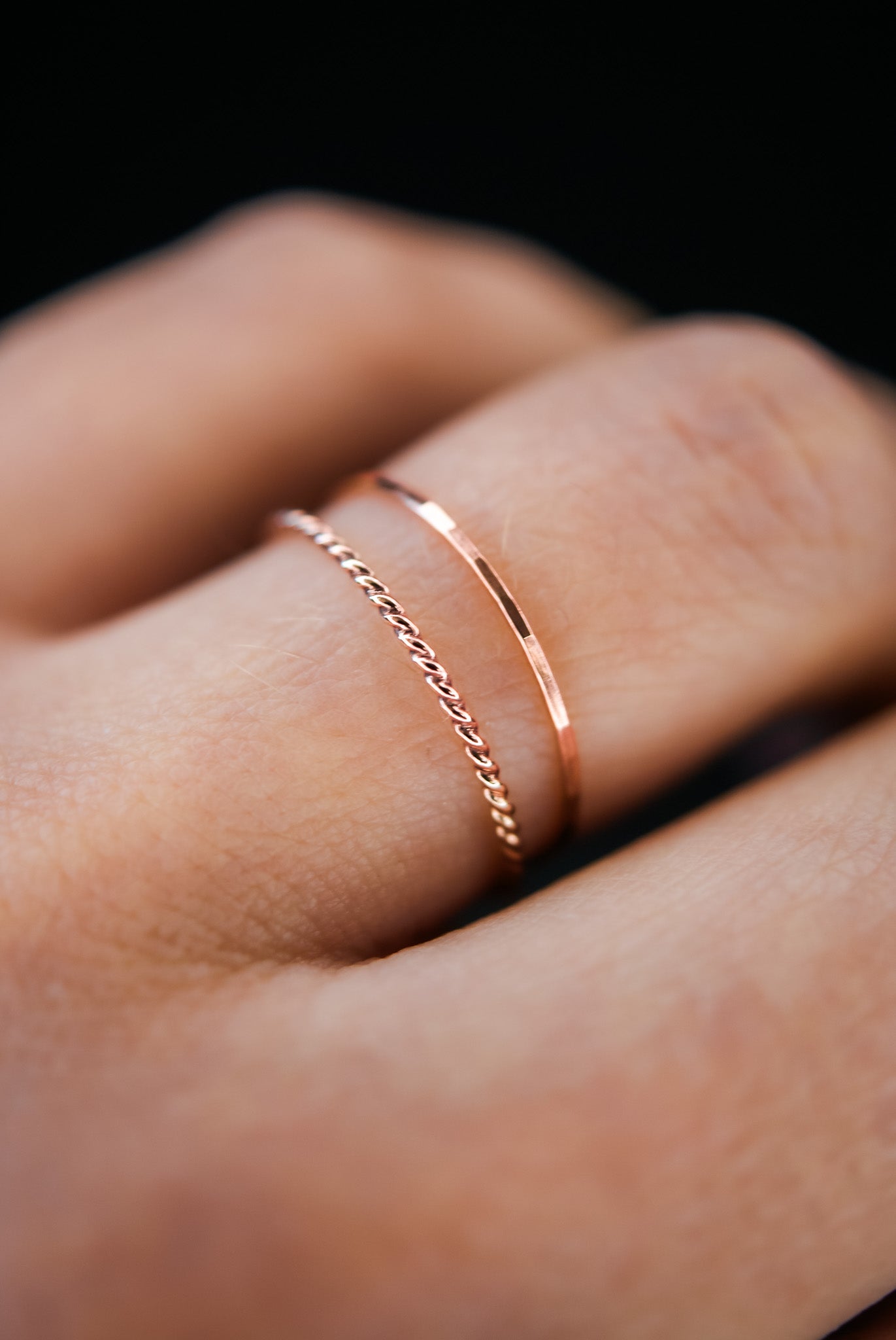 Twist Ring, 14K Rose Gold Fill