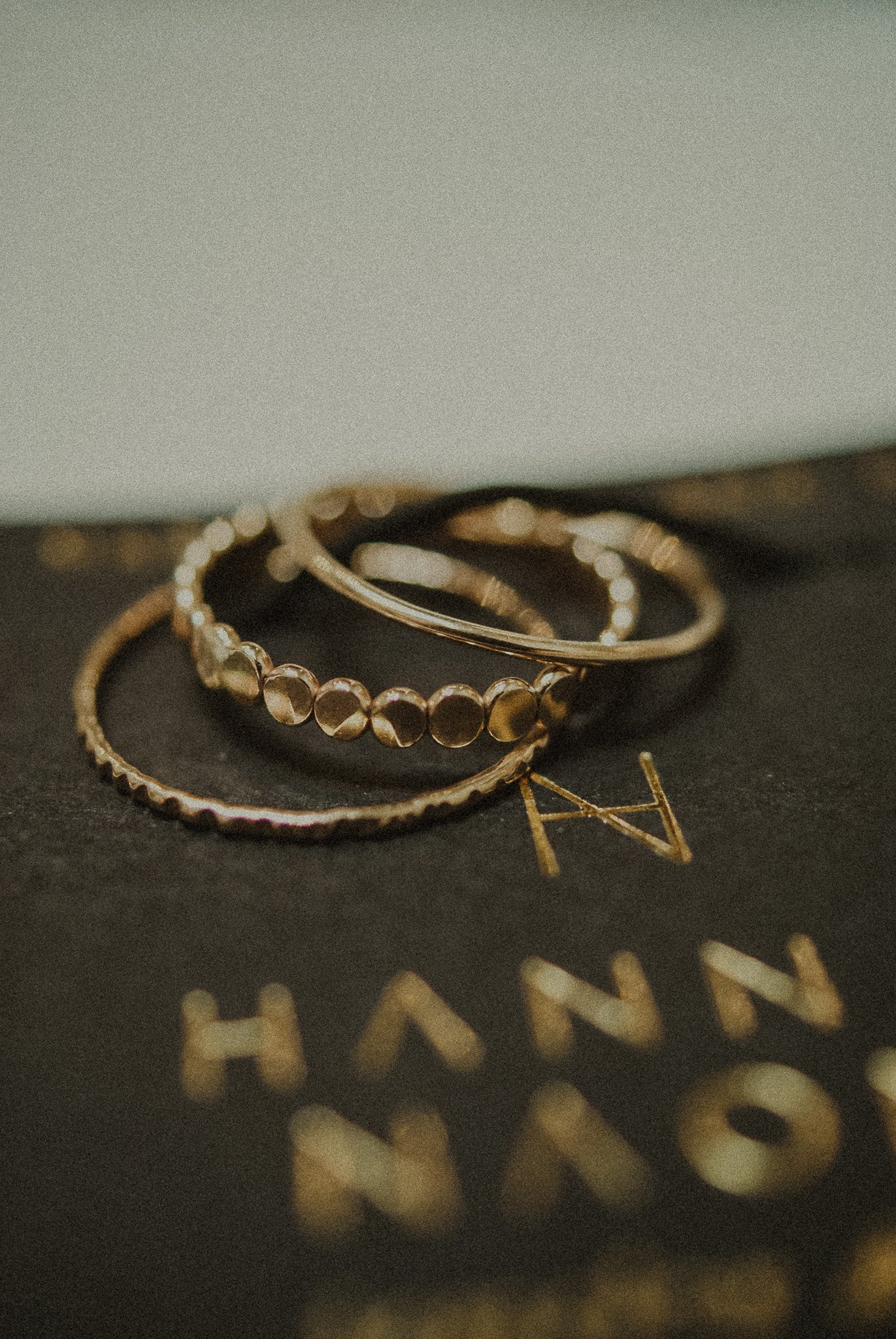 Bead Mixed Texture Set of 3 Stacking Rings, Gold Fill, Rose Gold Fill or Sterling Silver