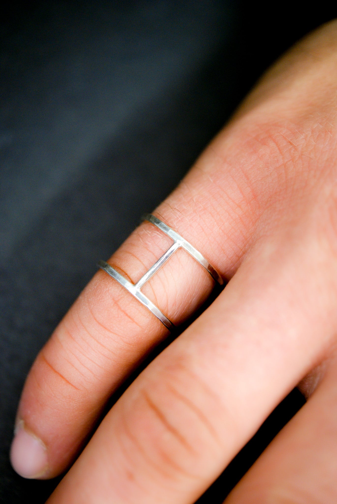 Large Cage Ring, Sterling Silver