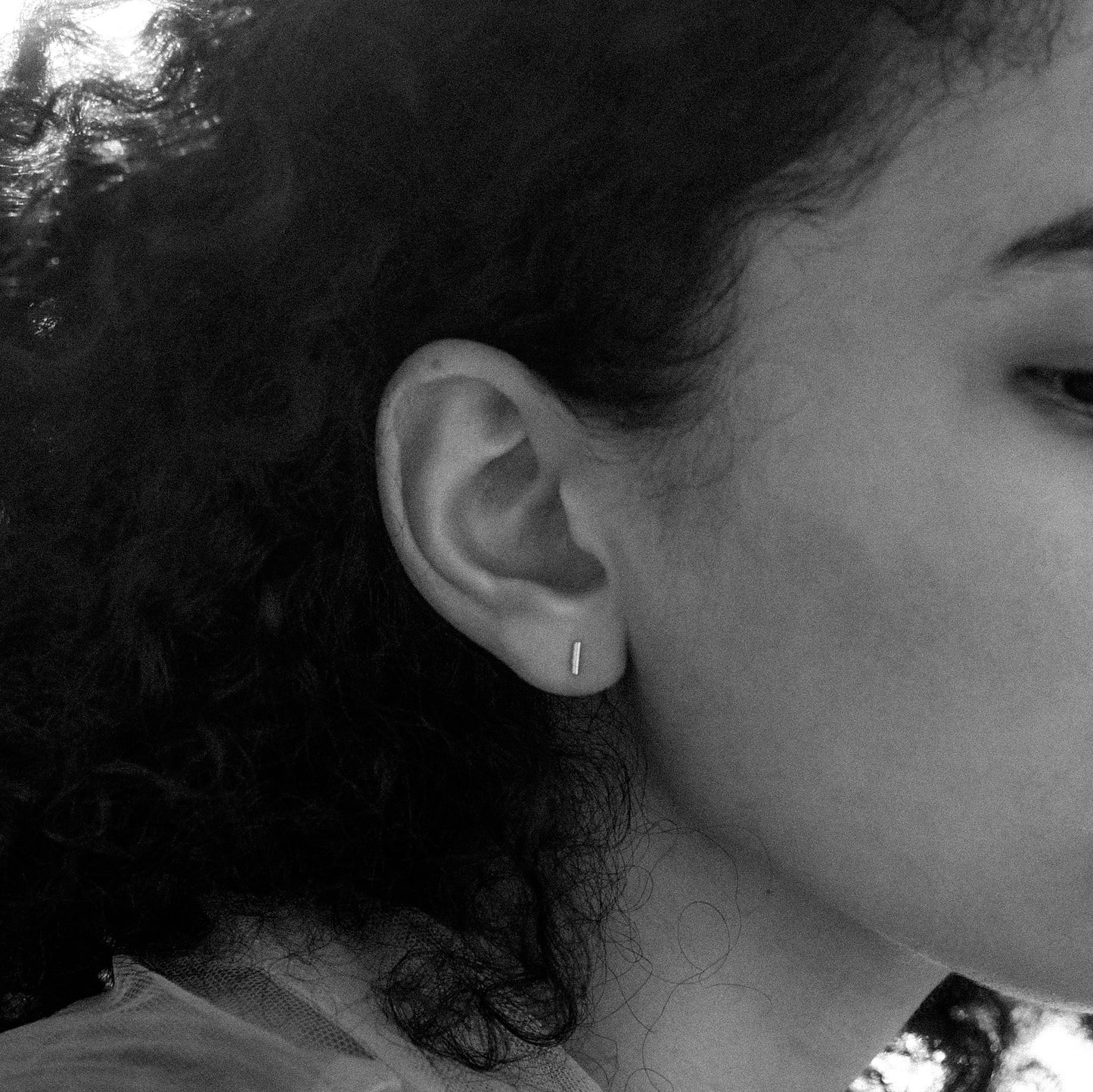 Tiny Bar Flat Back Stud Earring