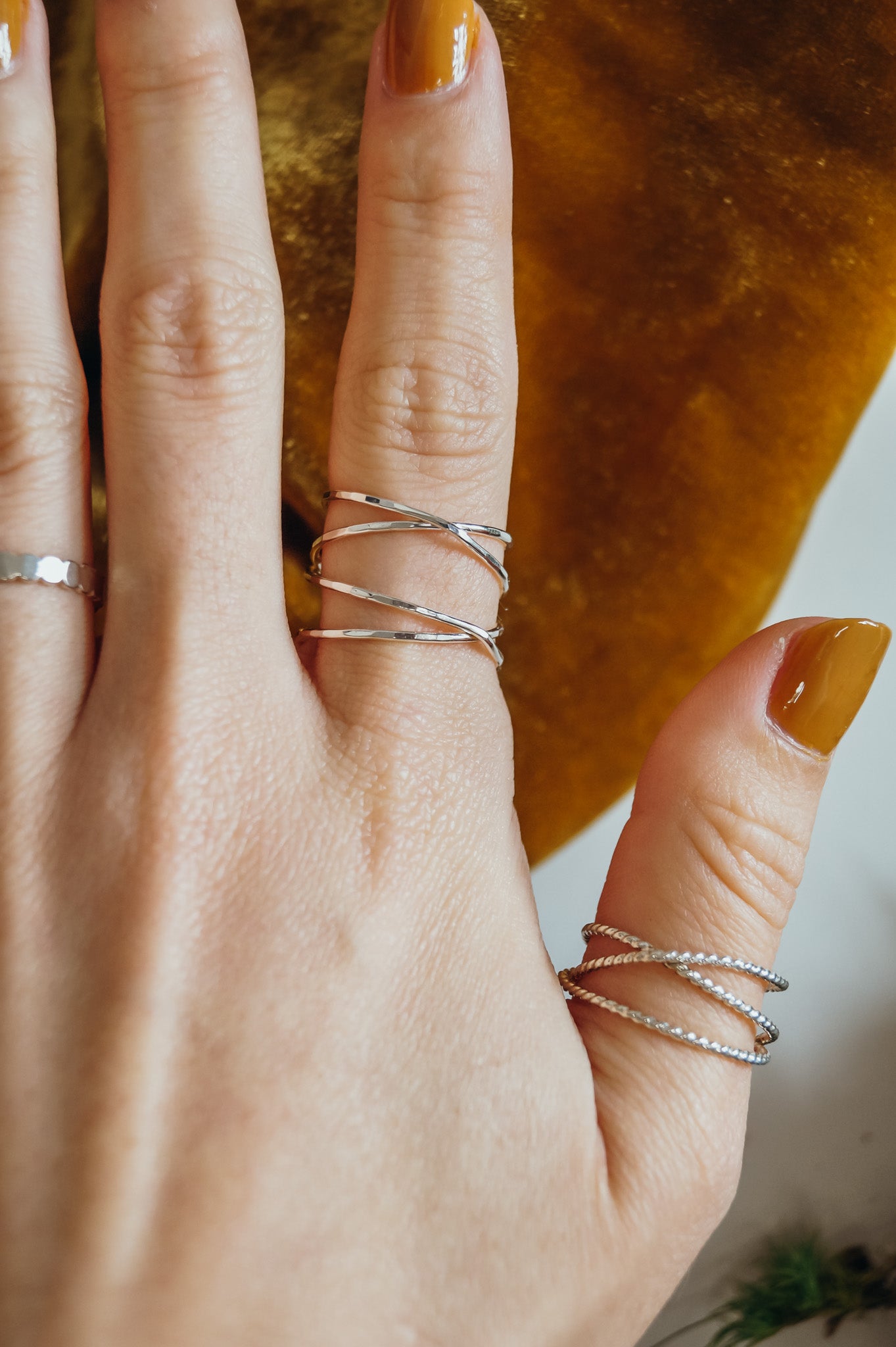 Twist Wraparound Ring, Solid 14K Rose Gold