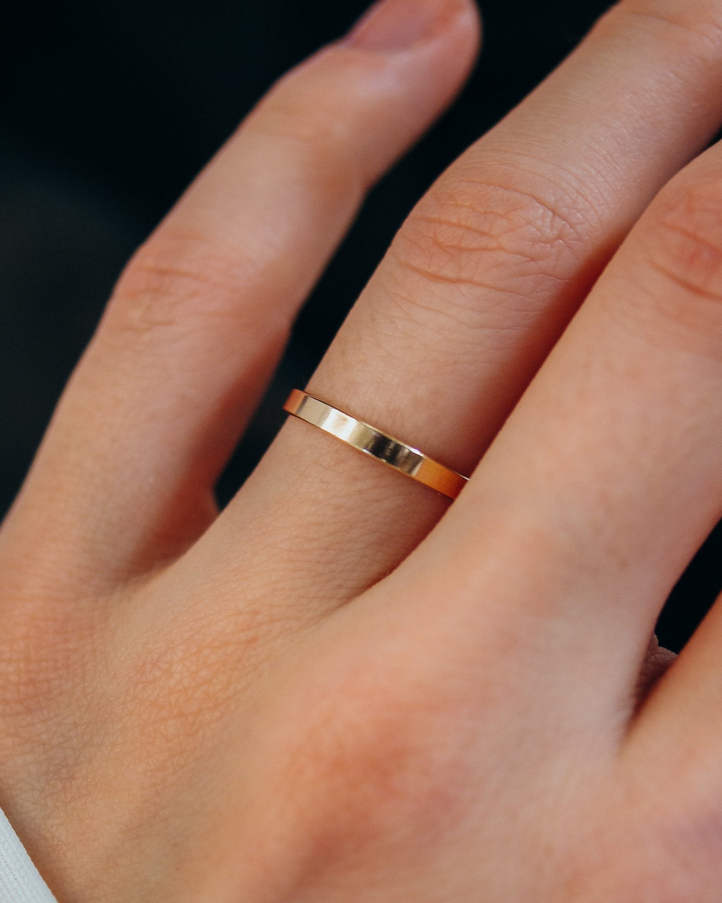 Mirror Band, Solid 14K Gold