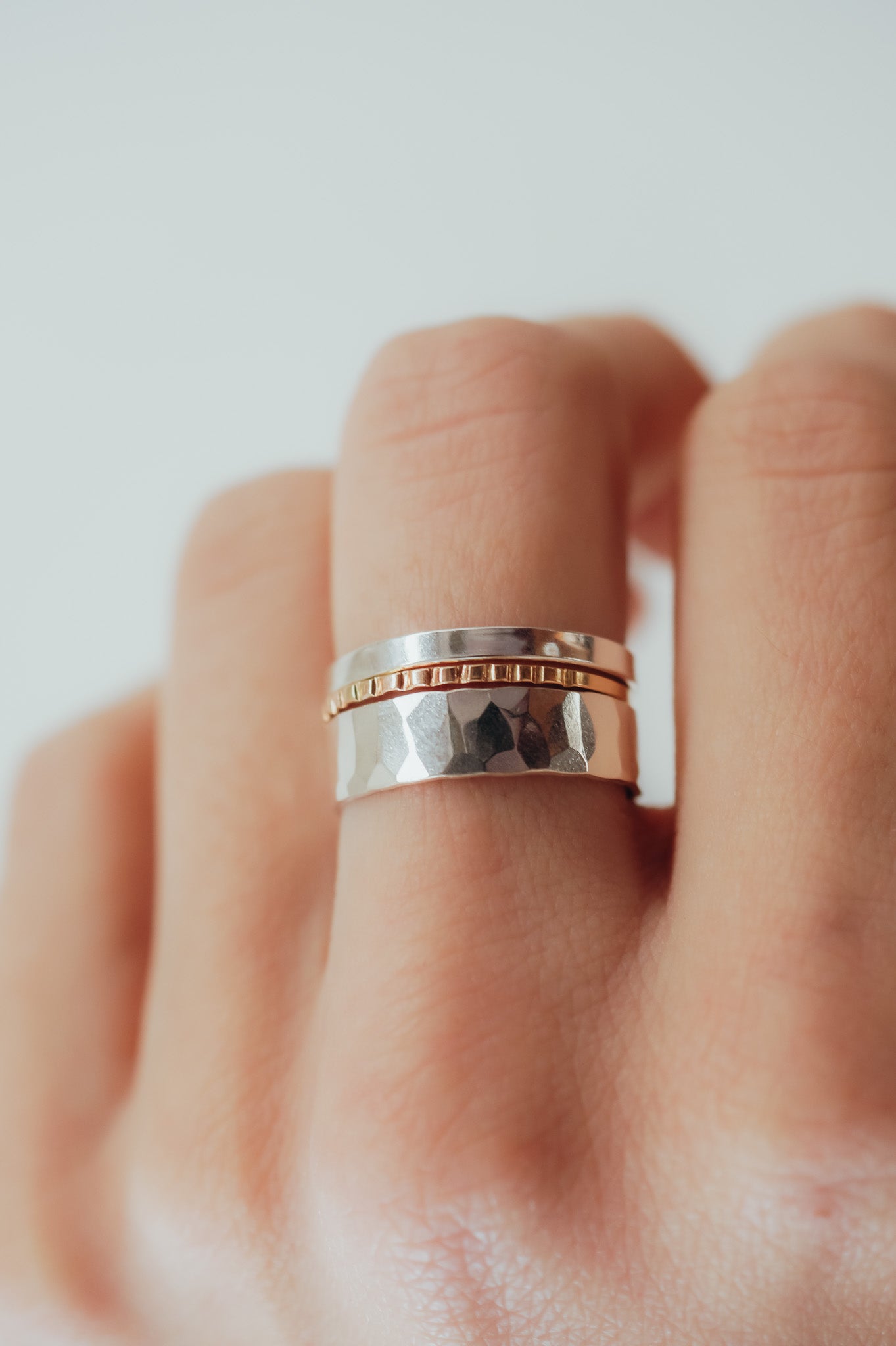 Half Lined Ring, Sterling Silver