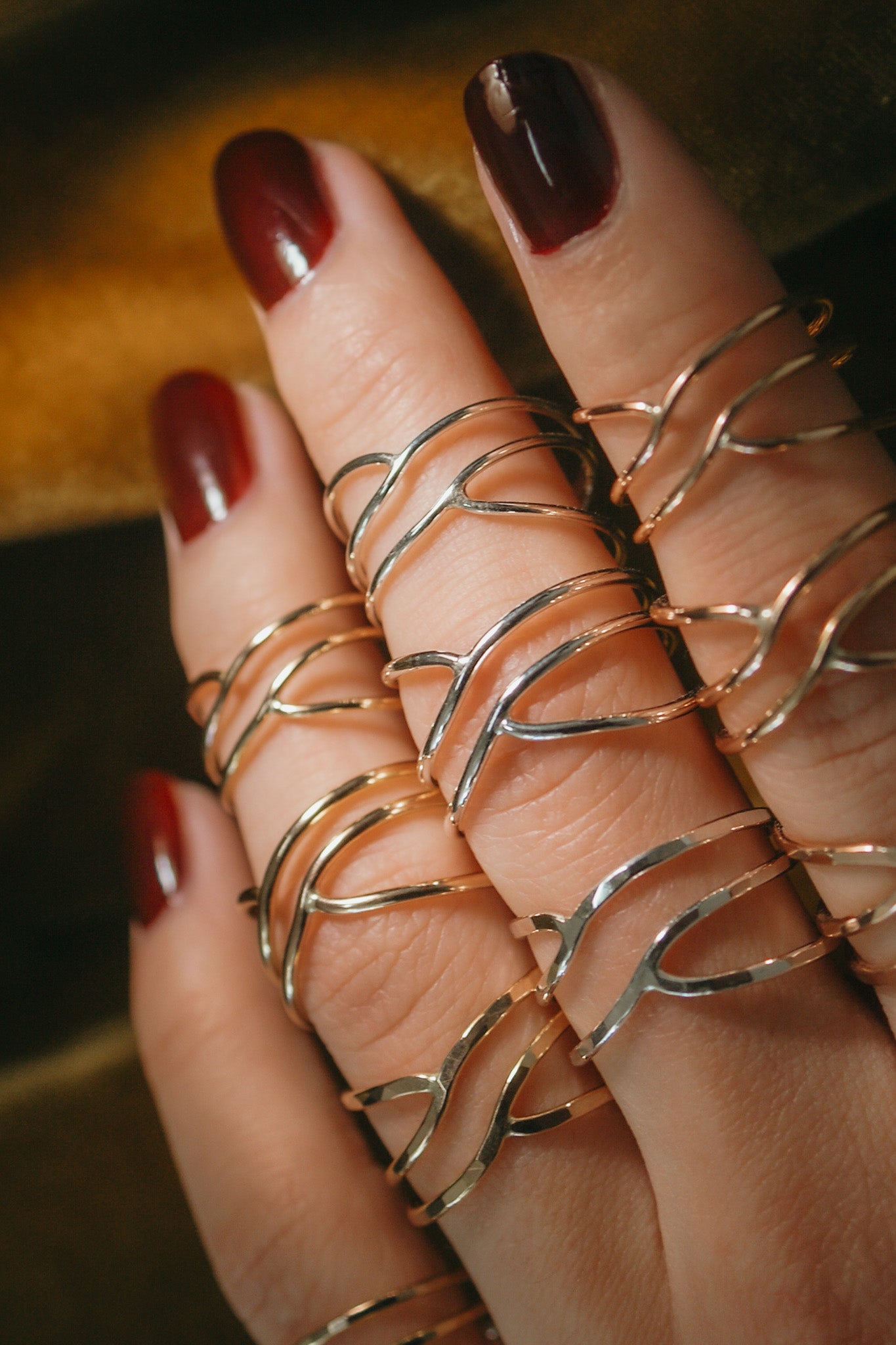 Small Curved Wraparound Ring, Sterling Silver
