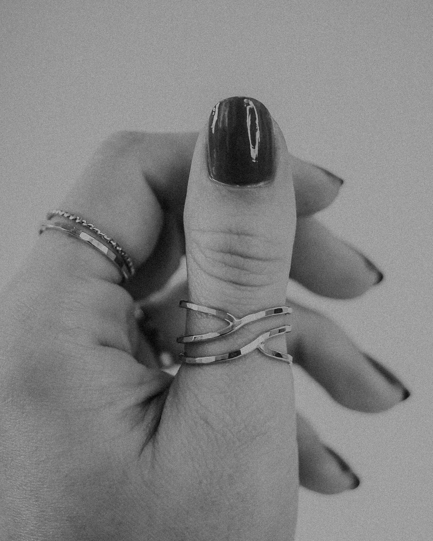 Small Curved Wraparound Ring, Sterling Silver