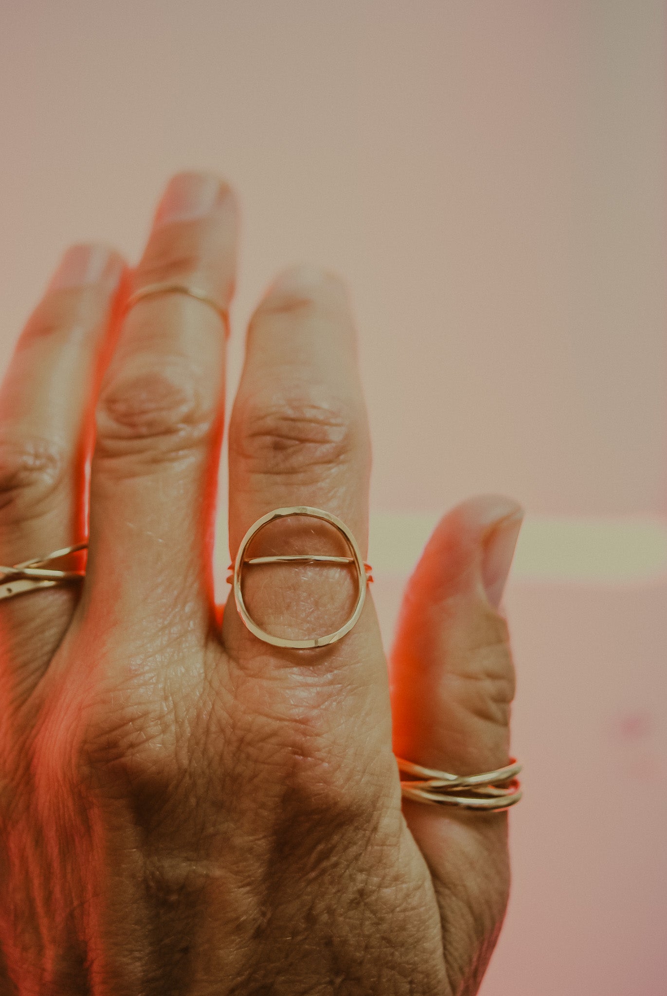 Circle Set of 2 Stacking Rings, Gold Fill, Rose Gold Fill or Sterling Silver