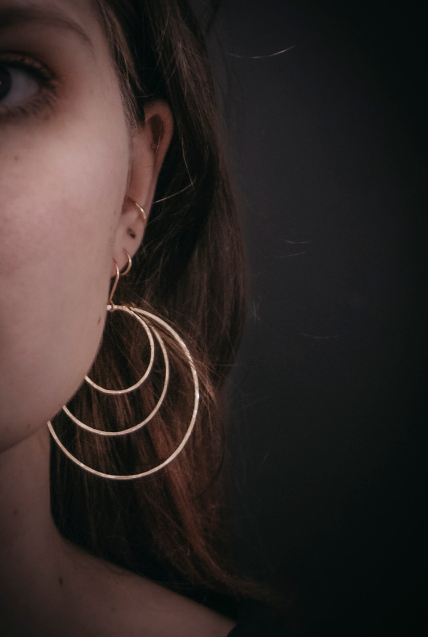 Triple Hoop Earrings, Gold Fill, Rose Gold Fill or Sterling Silver