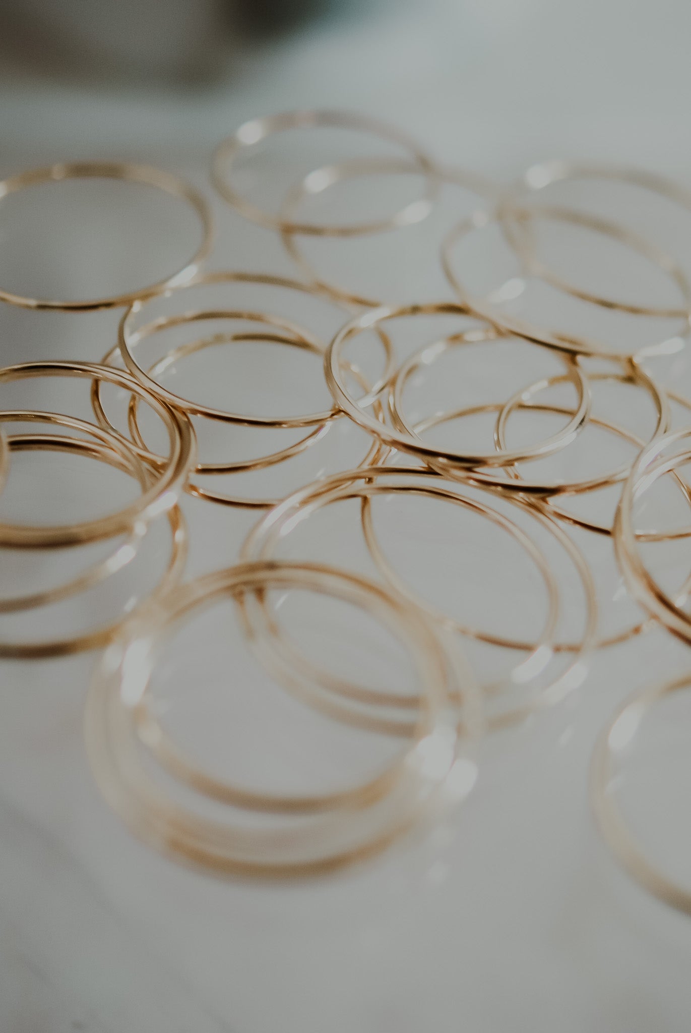 Flight Of Ultra Thin Rings + Ring Sizer