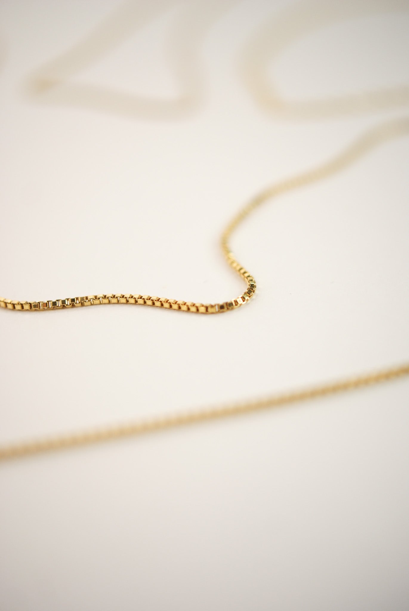 Box Chain Necklace, Solid 14K Gold