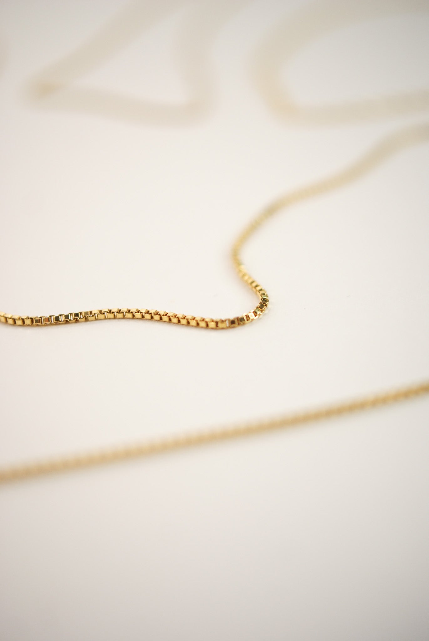 Box Chain Necklace, Solid 14K Gold