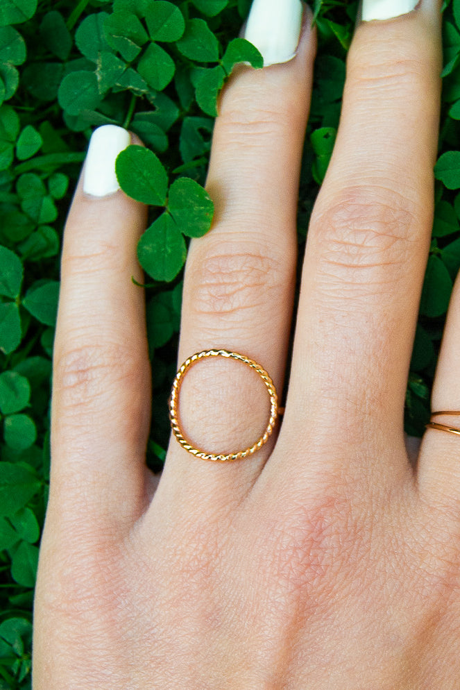 Twist Circle Ring, 14K Rose Gold Fill
