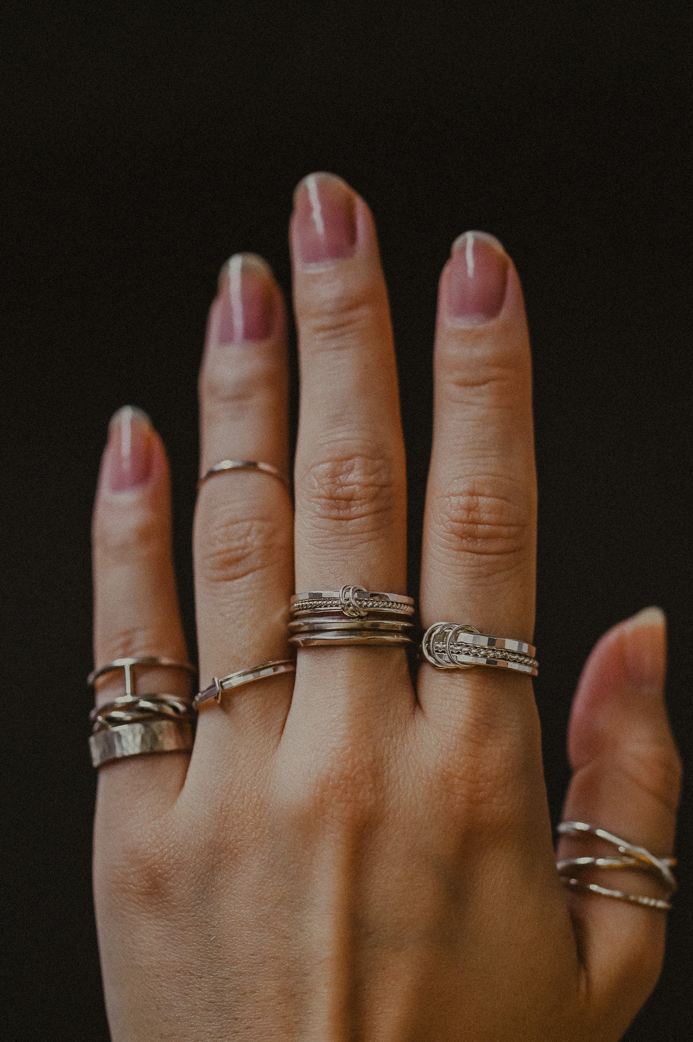 Thick Triangle Ring, Sterling Silver
