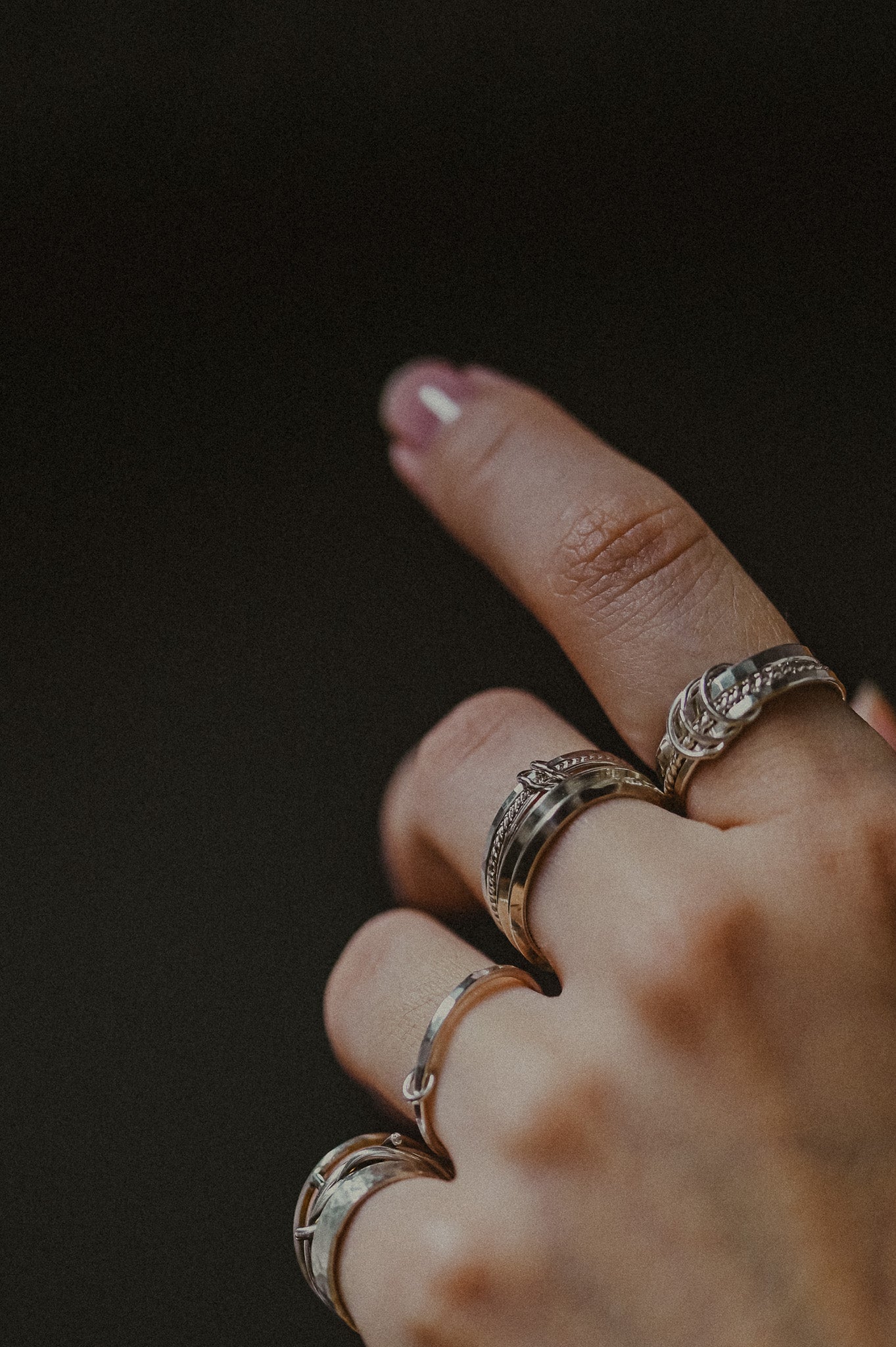 Thick Triangle Ring, Sterling Silver
