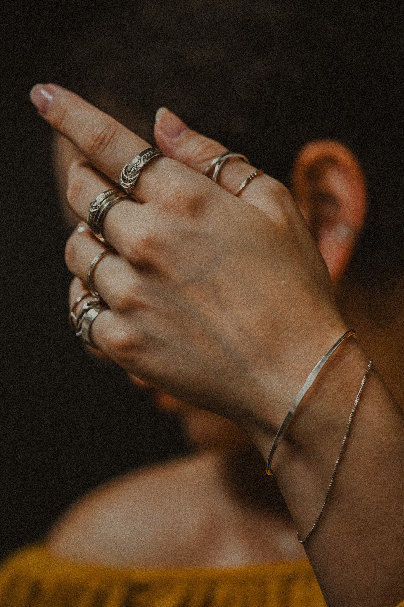 Triple Link Ring, 14K Rose Gold Fill