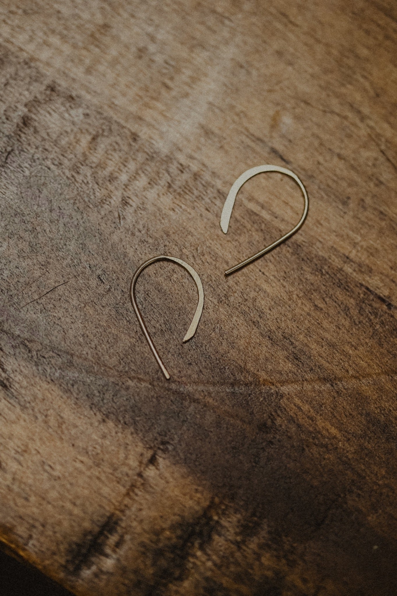U-Shaped Threader Hoop Earrings in Solid 14K Gold, Rose or White Gold