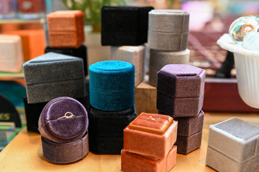 Simple Shapes Velvet Ring Box