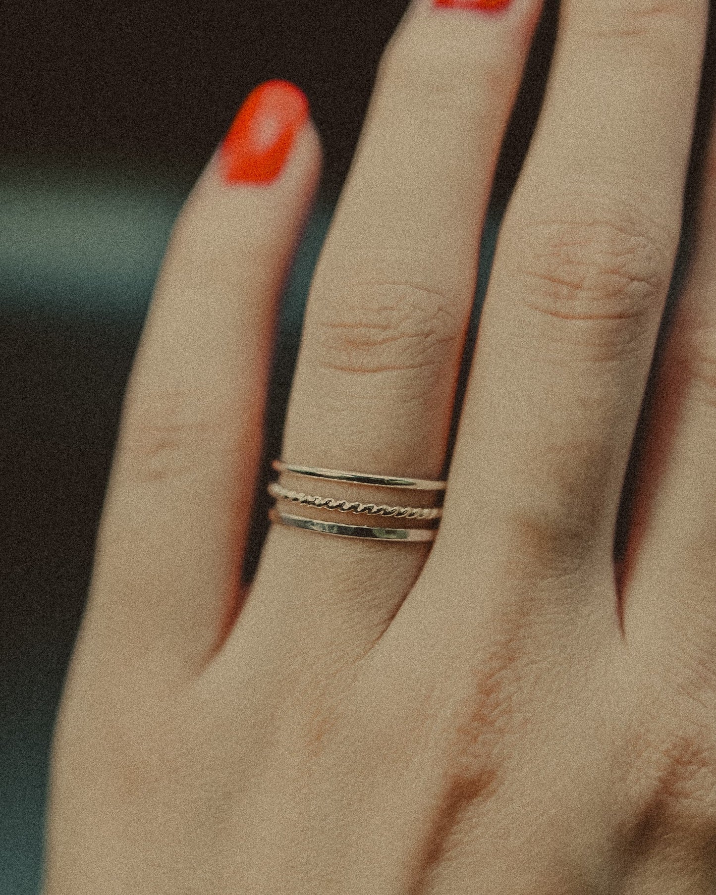 Twist Set of 3 Stacking Rings, Sterling Silver