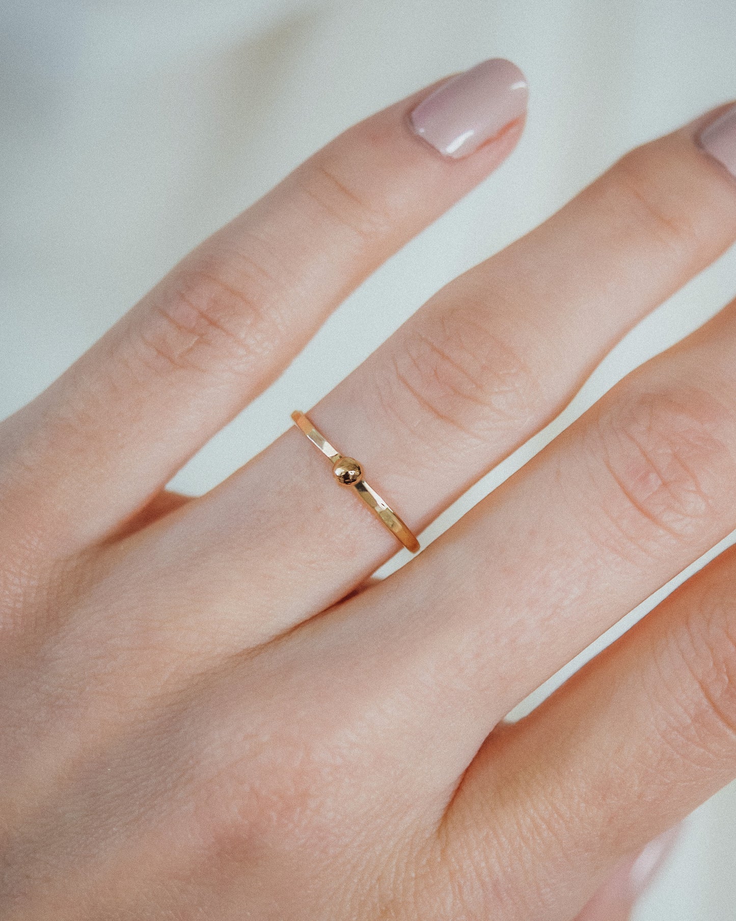 Dot Ring, Solid 14K Gold